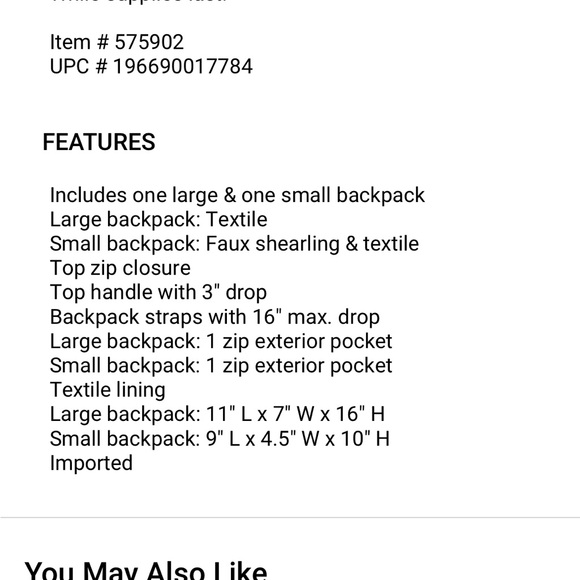 Backpack set - Picture 6 of 7